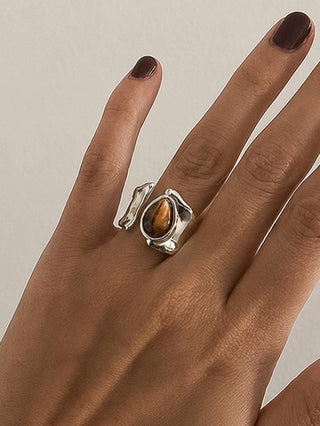 The Jaspe Silver Tiger Eye Statement Ring