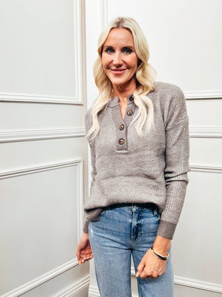 Waffle Henley Sweater