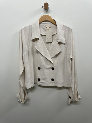 Linen Blend Trench Jacket