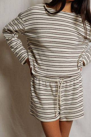 The Keri Loop Terry Stripe Long Sleeve