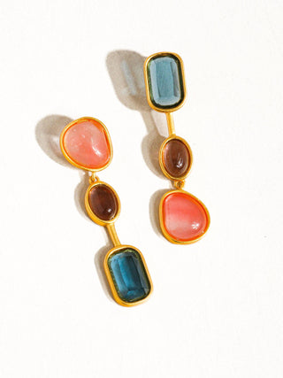 18K Gold Vintage Mismatch Drop Earring