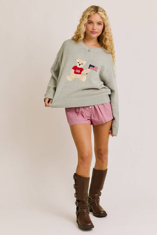 Teddy Bear Americana Sweater