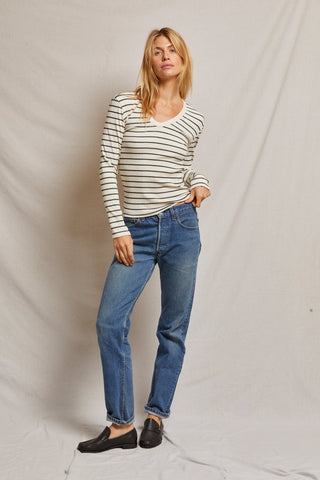 Robyn Rib Stripe Luxe Long Sleeve