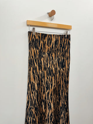 Animal Print Satin Skirt