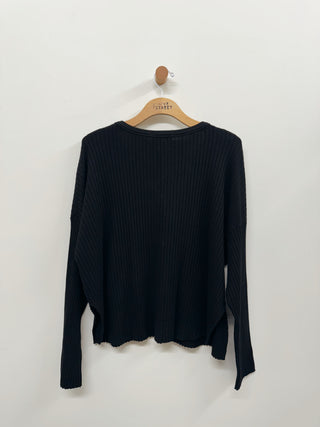 Getaway Notch Neck Sweater Rib Pullover