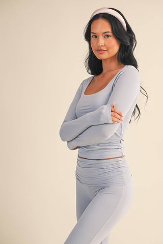 The Soft Knit Jersey Square Neck Long Sleeve - Olive Street