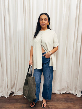 The Open Front Knit Cape Cardigan - Olive Street