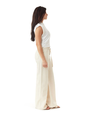 The Brynn Striped Wide Leg Jean - Olive Street