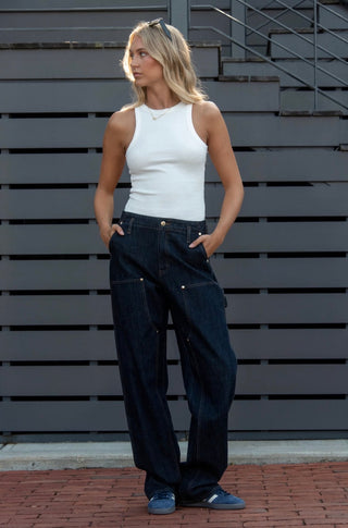 The Gwen Utility Bowed Slouch Jean - Olive Street