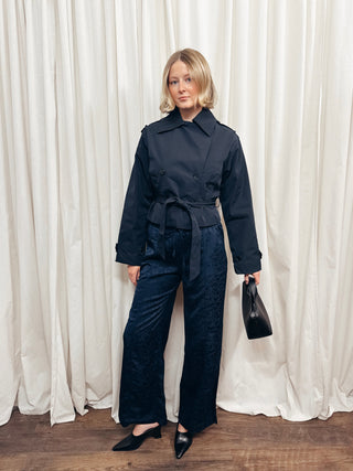 The Structured Woven Cropped Trench