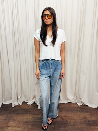 The Faux Jean Track Pant - Olive Street