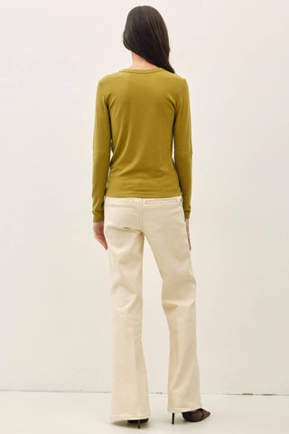 The Soft Basic Long Sleeve Tee in Green