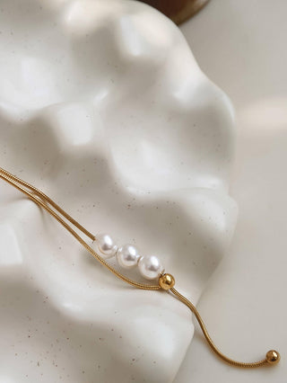 Montana 18K Gold Non-Tarnish Pearl Y Drop Sweater Necklace: Yellow Gold - Olive Street