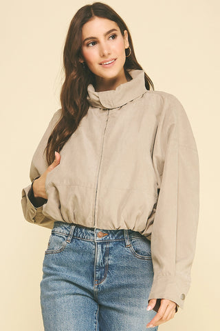 The Brushed Bubble Hem Cropped Jacket