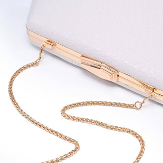 Irene - Croco Asymmetrical Evening Bag: Black - Olive Street
