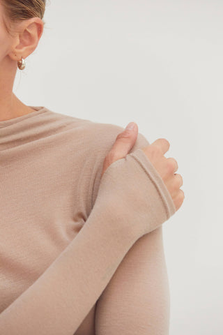 The Claire Sheer Mock Neck