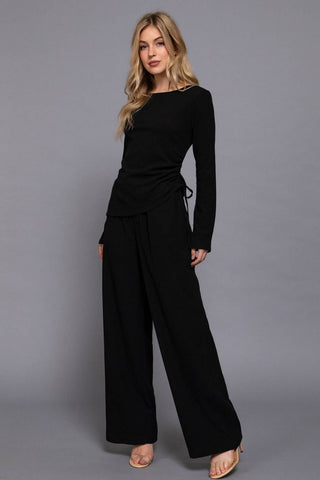 The Side Ruched Textured Top