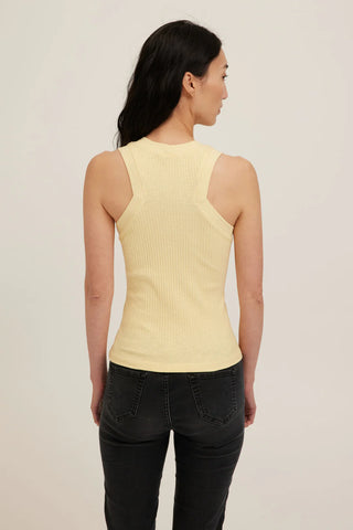 The Player Racerback Rib Tank in Yellow - Olive Street