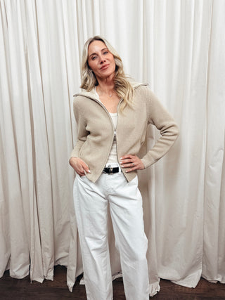 The Laurie Full Zip Cardigan - Olive Street