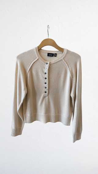 The Raglan Sleeve Henley Sweater - Olive Street