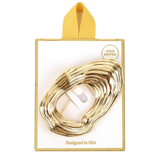 METAL WAVE ABSTRACT DESIGN BROOCH PIN, PP 0011: GD - Olive Street