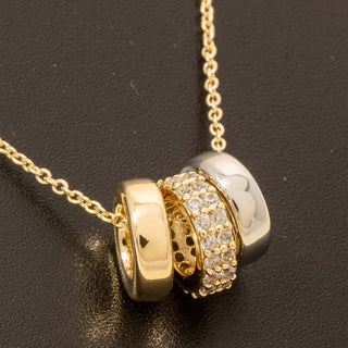 The Gold Dipped Triple Ring Charm Necklace - Olive Street