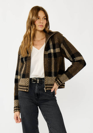 The Plaid Knit Bomber Jacket