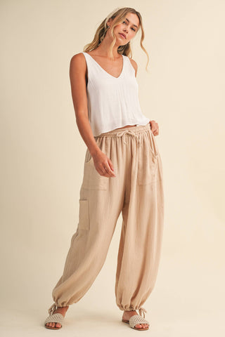 The Adjustable Ankle Drawstring Balloon Pant - Olive Street