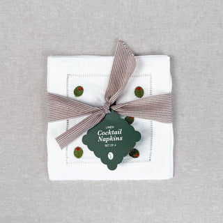 Olive Martini Embroidered Cocktail Napkin Set - Olive Street