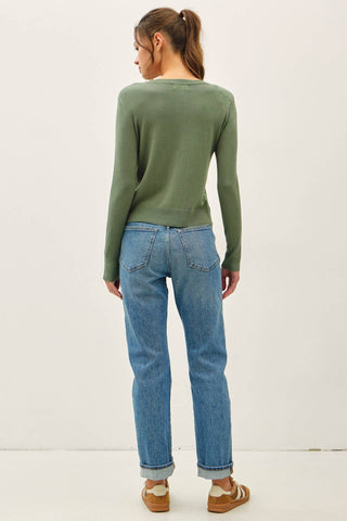 The Ultra Soft Button Cardigan Sweater in Green