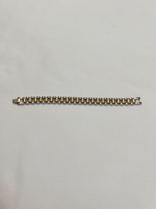 Mixed Metal Watchband Bracelet