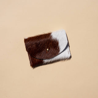 Cardholder in Brown and White Hair on Hide
