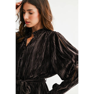 The Seam Detail Velvet Mini Dress