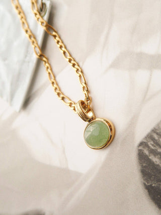 The Winslow Green Stone Pendant Chain Necklace - Olive Street