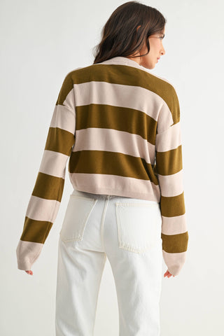 The Olive Bold Stripe Sweater - Olive Street