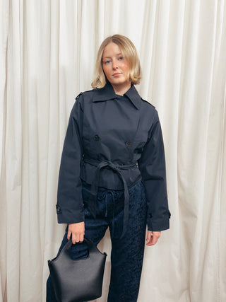 The Structured Woven Cropped Trench