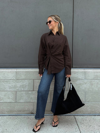 The Mila Long Sleeve Button Down Wrap Top