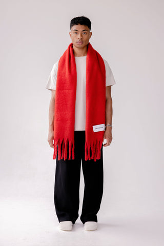 The Stockholm Scarf 100% Recycled in Crimson Red