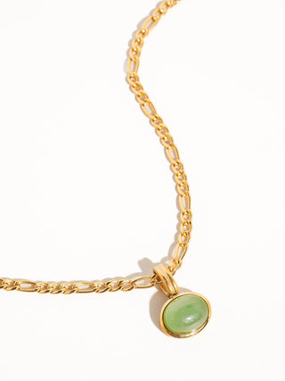 The Winslow Green Stone Pendant Chain Necklace - Olive Street