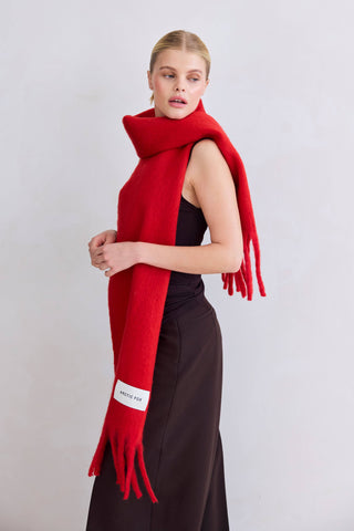 The Stockholm Scarf 100% Recycled in Crimson Red