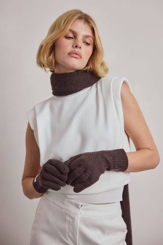 The Cashmere Gloves in Brown