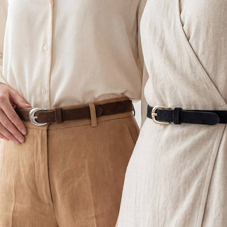 The Faux Suede Belt in Black - Olive Street