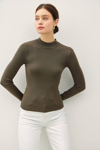 The Basic Ribbed Mockneck Sweater