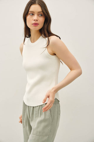 The High Neck Thick Ribbed Tank