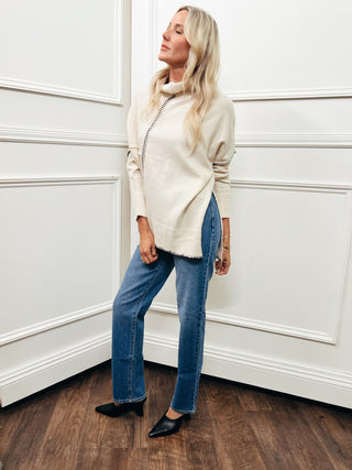 Whipstitch Asymmetrical Sweater