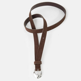The Faux Suede Belt in Chocolate - Olive Street