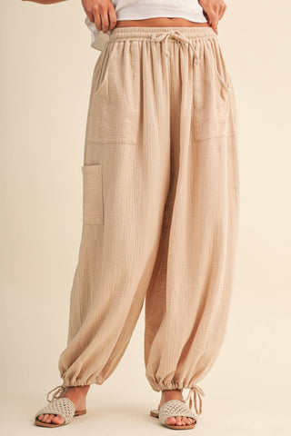 The Adjustable Ankle Drawstring Balloon Pant - Olive Street