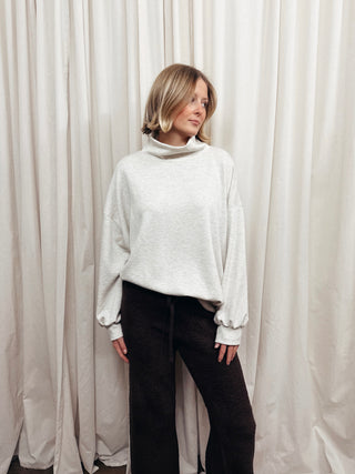 The Oversized Mock Neck Sweatshirt - Olive Street