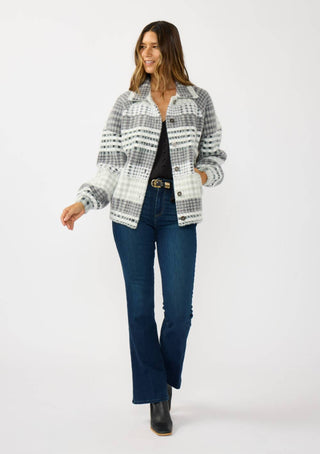 The Plaid Fuzzy Knit Bomber
