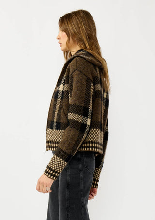 The Plaid Knit Bomber Jacket